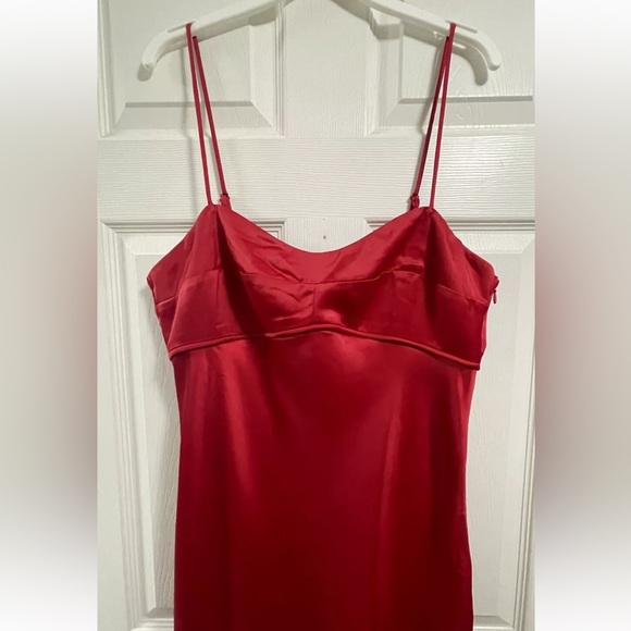 WAYF Women's Sweetheart Neck Sleeveless Cami Maxi Slip Dress in Red Size L NWT - Picture 2 of 16